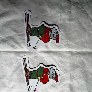 Dutch Bros Holiday Skiing Hippo Stickers